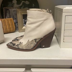 Light beige and snakeskin Sam Edelman boots